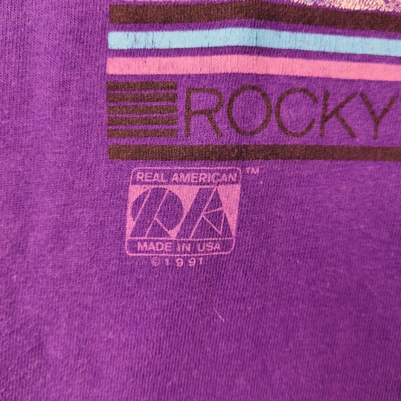 Vtg Hanes Beefy-T XLarge Purple Single Stitch Made In USA Durango Colorado 90s - Picture 3 of 10